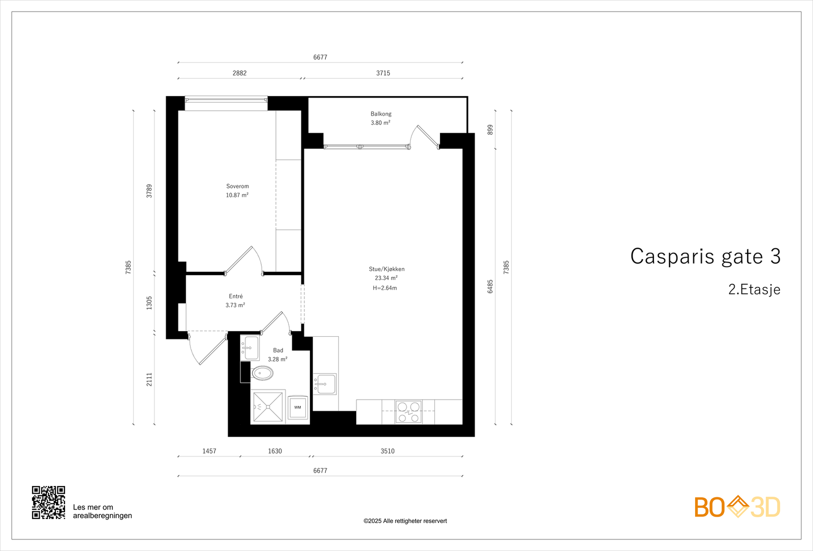 Leiligheten disponerer en kjellerbod på cirka 4 m². Selve leiligheten har også godt utnyttet oppbevaringsplass. Galleribilde