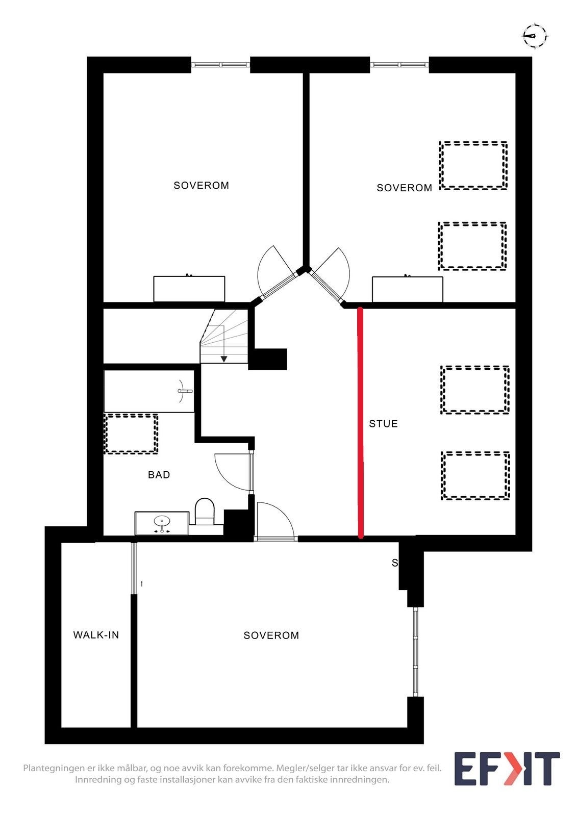Plan - 2. etasje, med 4 soverom. Galleribilde