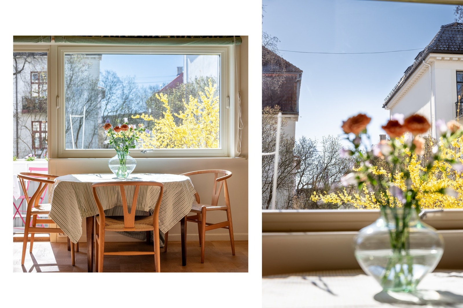 Nydelig utsyn mot sameiets egne, idylliske hage. Svært flotte, solrike felleshager på begge sider av gården. Galleribilde