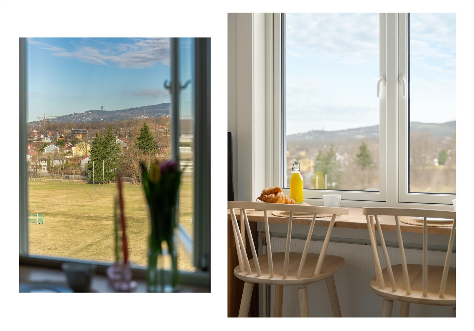 Flott utsyn mot grøntarealene på Voldsløkka og Holmenkollen. Galleribilde