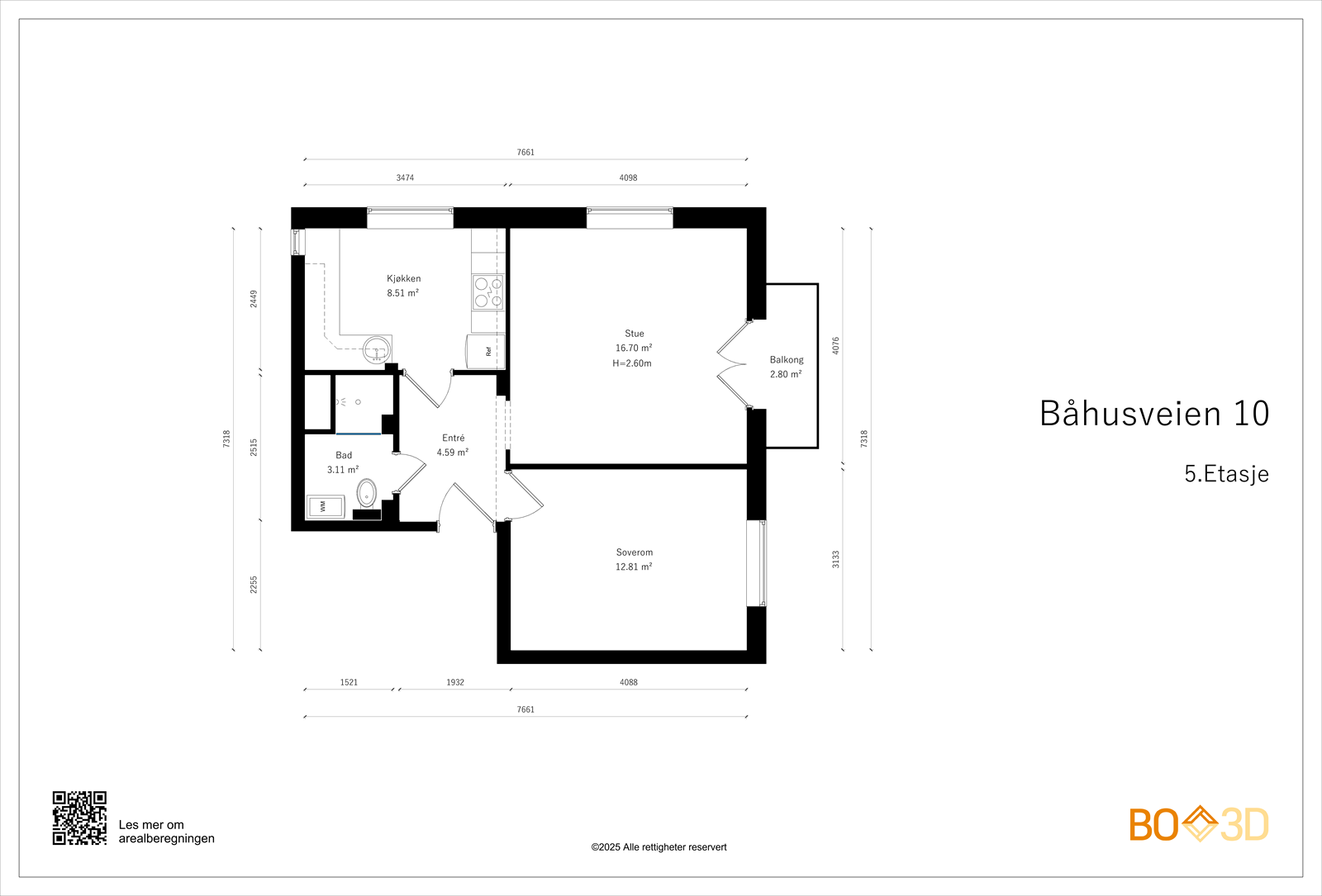 Plantegning med mål Galleribilde