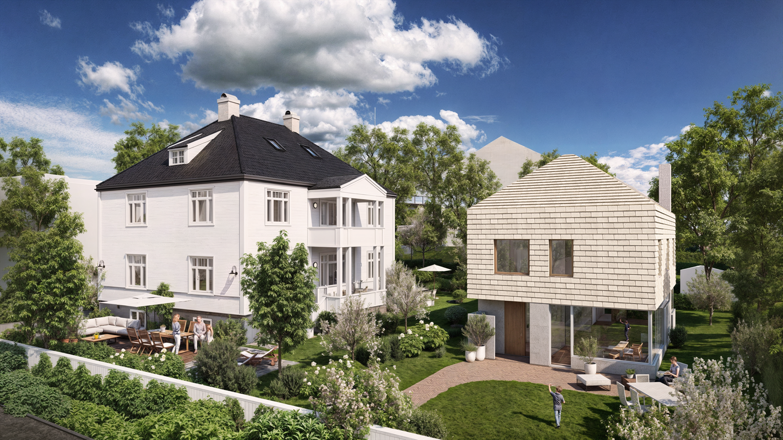 Det skal bygges en ny enebolig på tomten til eksisterende tomannsbolig, med tilhørende underjordisk garasjekjeller med heis. Eiendommen vil deretter reseksjoneres (illustrasjonsbilde) Galleribilde