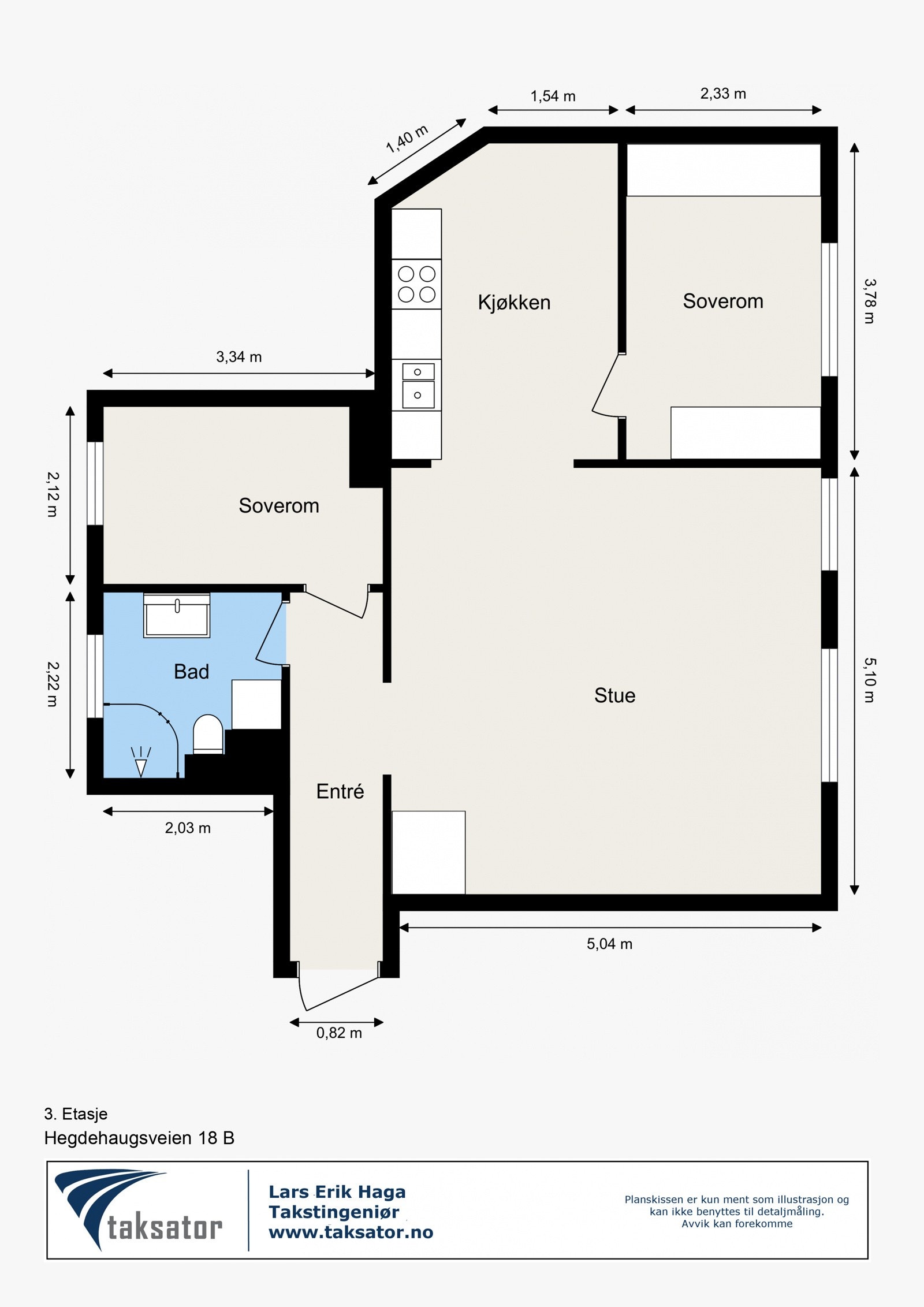 Alternativ planløsning - 2 soverom. Galleribilde