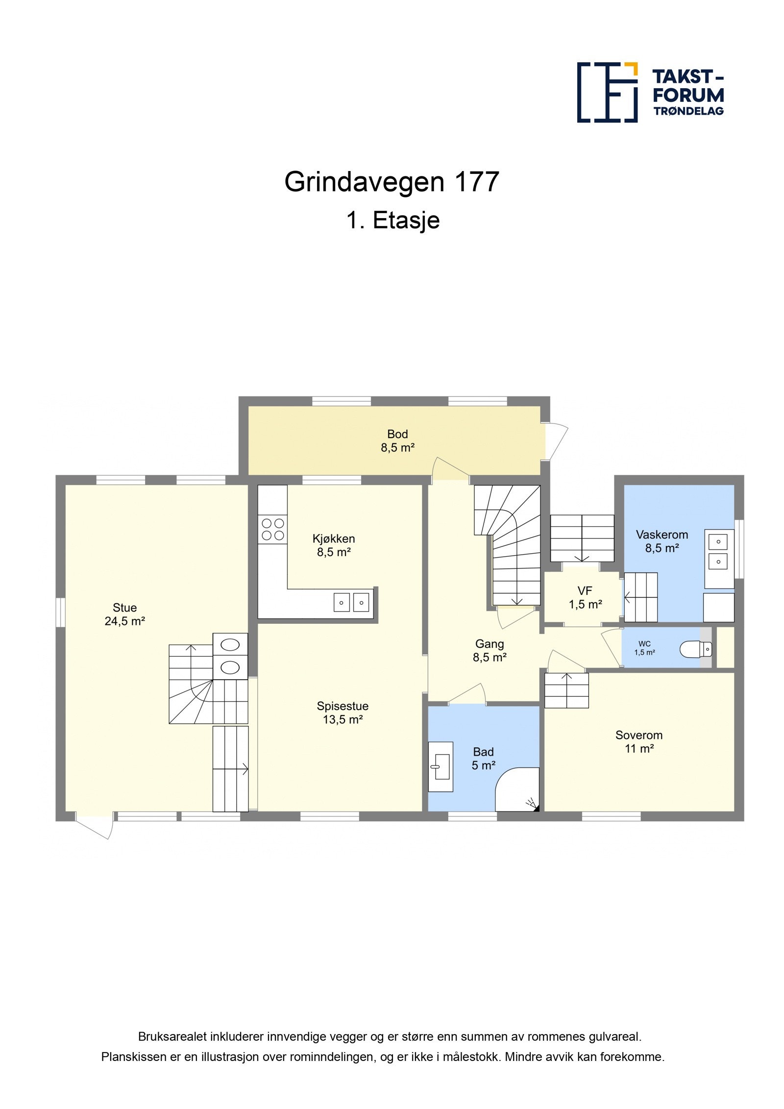 Planskisse 1 etg Galleribilde