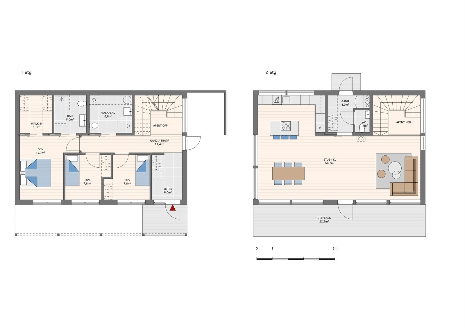 Plantegning begge plan Galleribilde