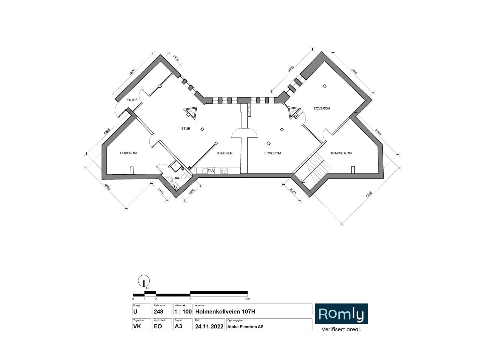 Plantegning underetasje (167 kvm BRA) Galleribilde