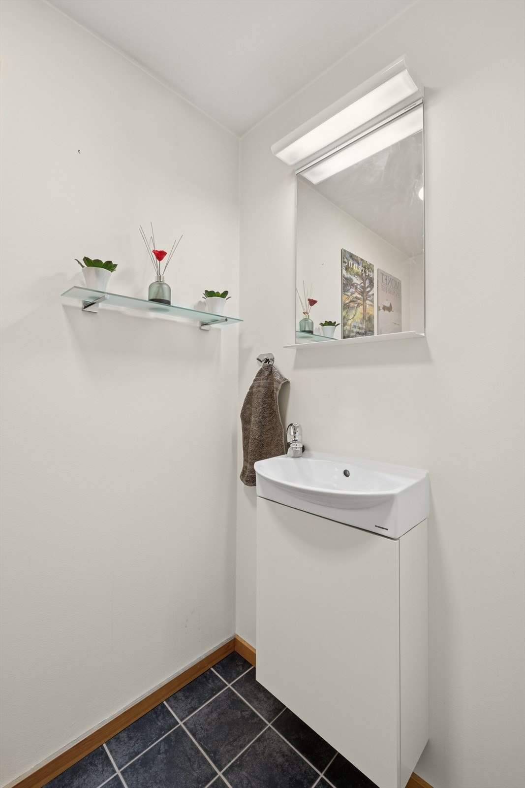 Rommet har glatte, malte vegg- og himlingsflater. Galleribilde