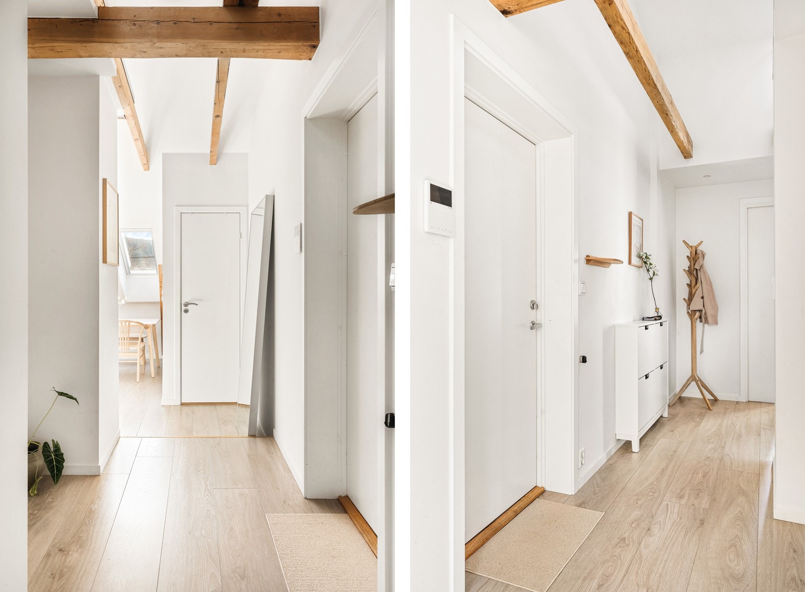 Velkommen inn! Entréen måler 6 kvm, og er lys og innbydende med plass til oppheng av yttertøy og sko. Galleribilde