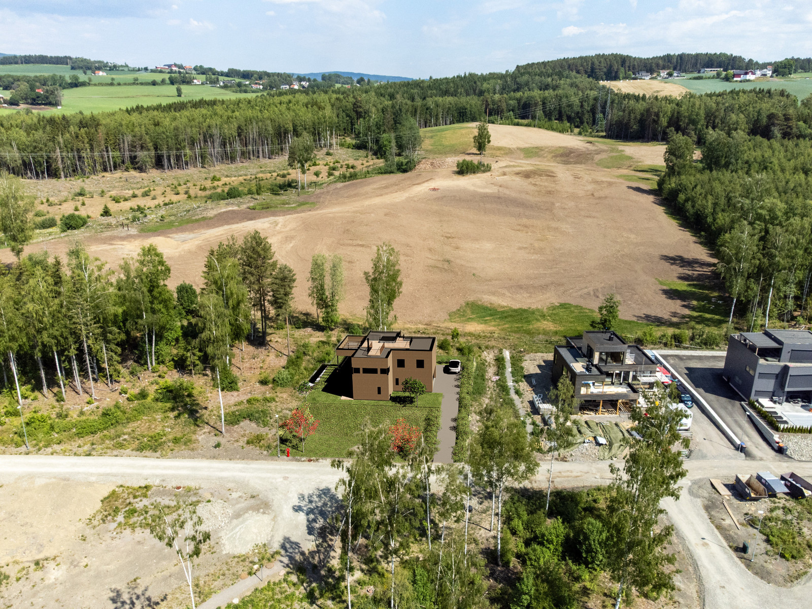 Illustrert med boligtypen "Livlig" på tomten