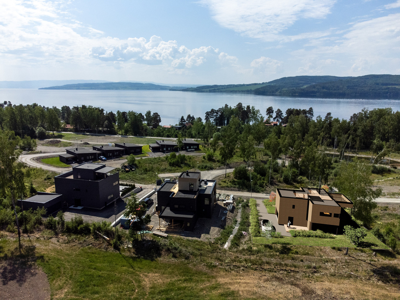 Illustrert med boligtypen "Livlig" på tomten