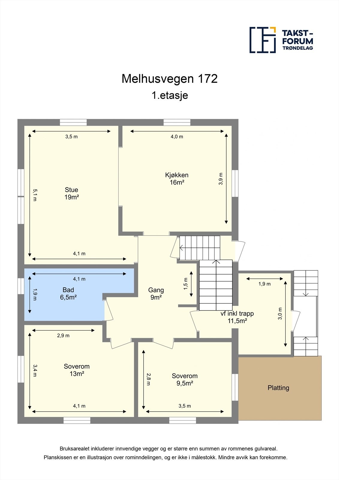 Plantegning - 1.etasje Galleribilde