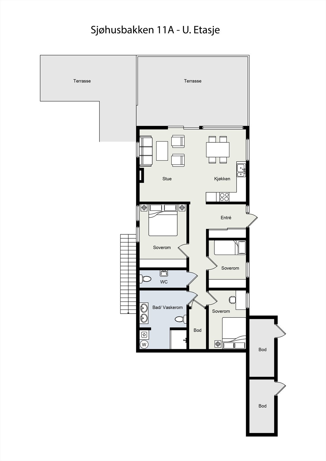 Plantegning - Godkjent utleieleilighet i sokkelen Galleribilde