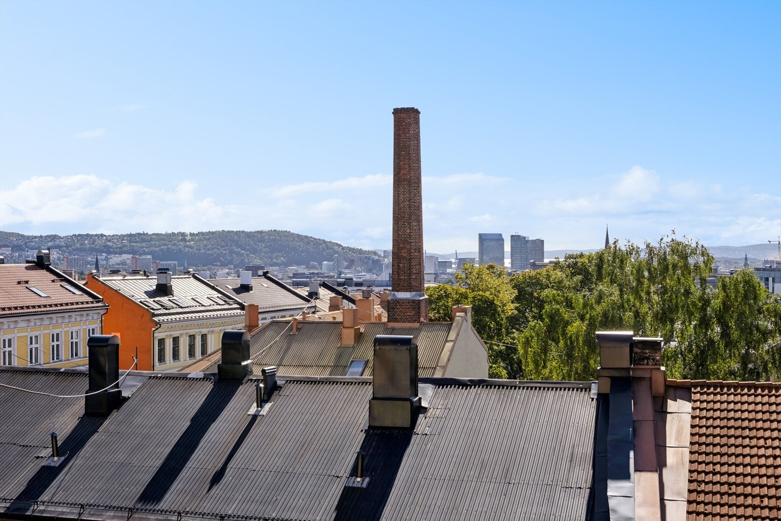 Fantastisk utsikt over Oslo by og fjord. Galleribilde