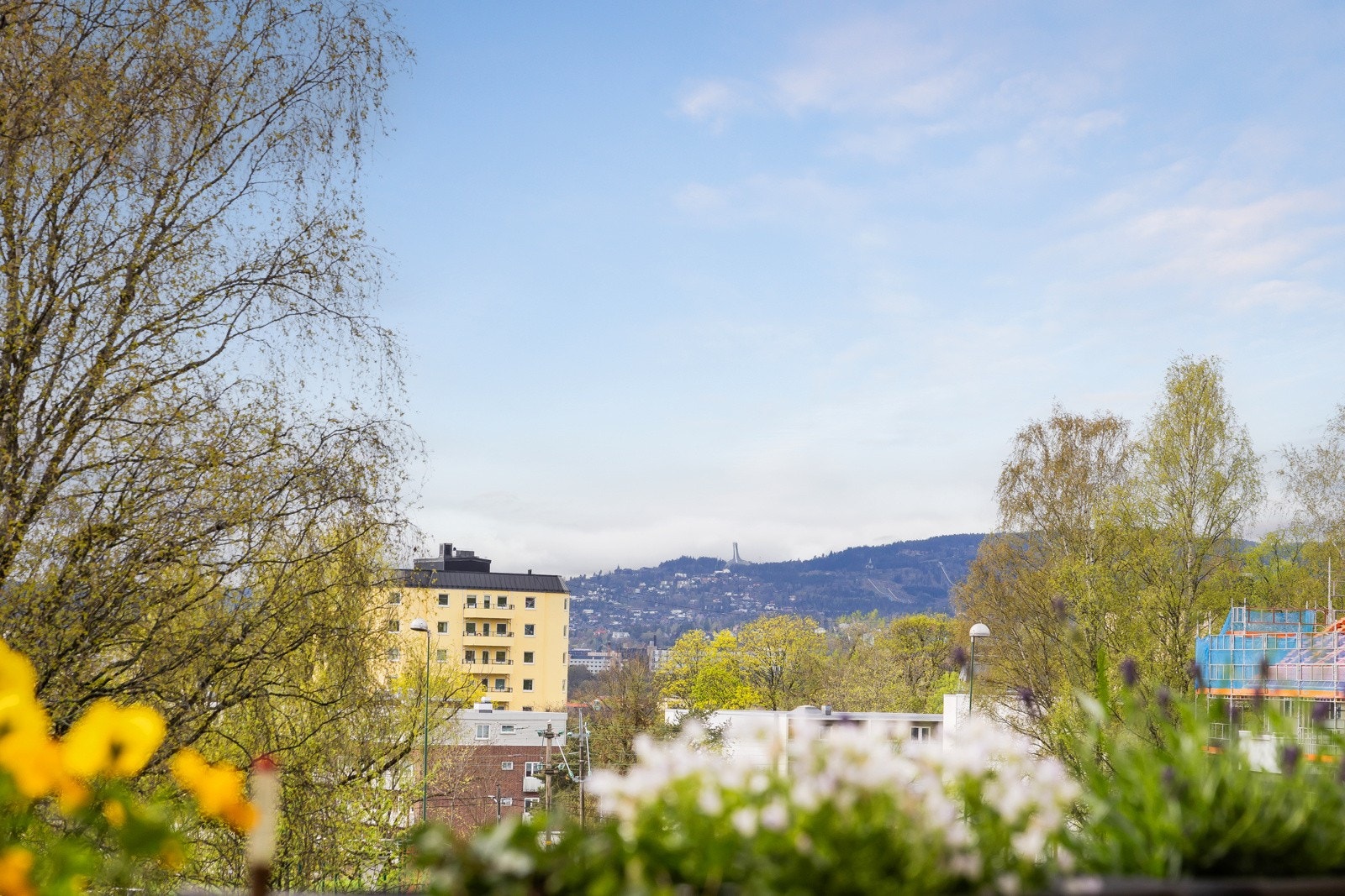 Utsikt til solnedgang over Holmenkollen. Galleribilde
