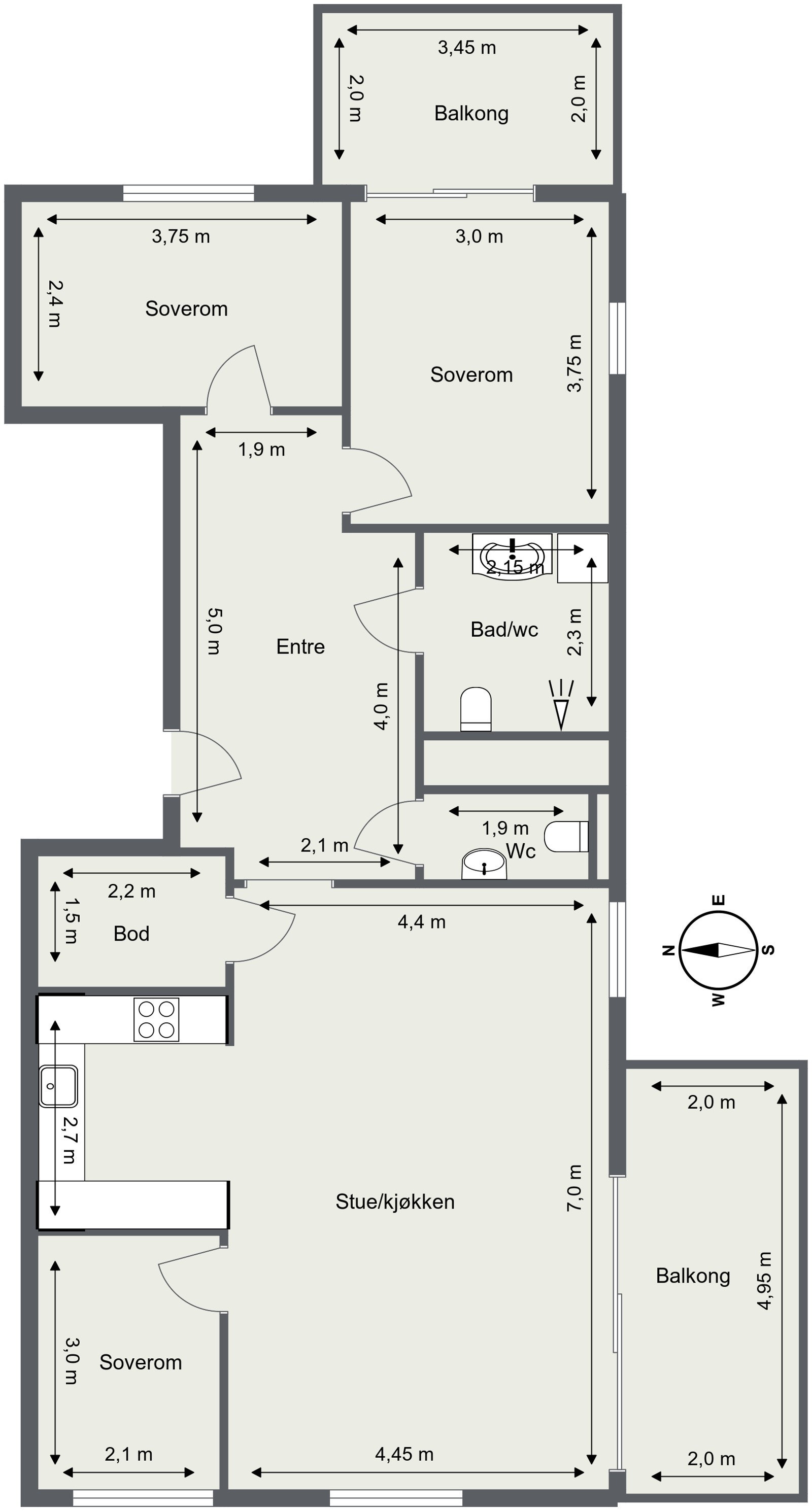 Alternativ plantegning Galleribilde