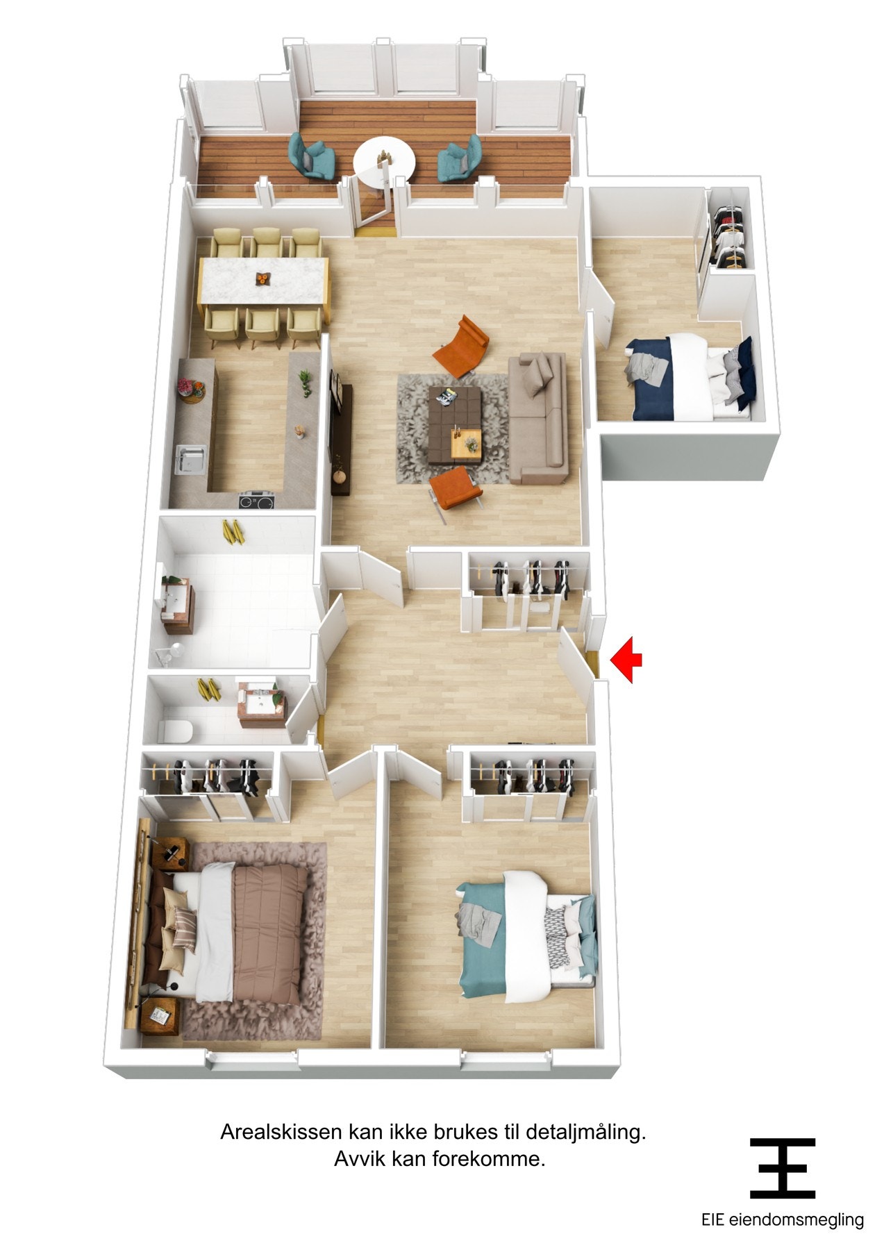 3D plantegning Galleribilde