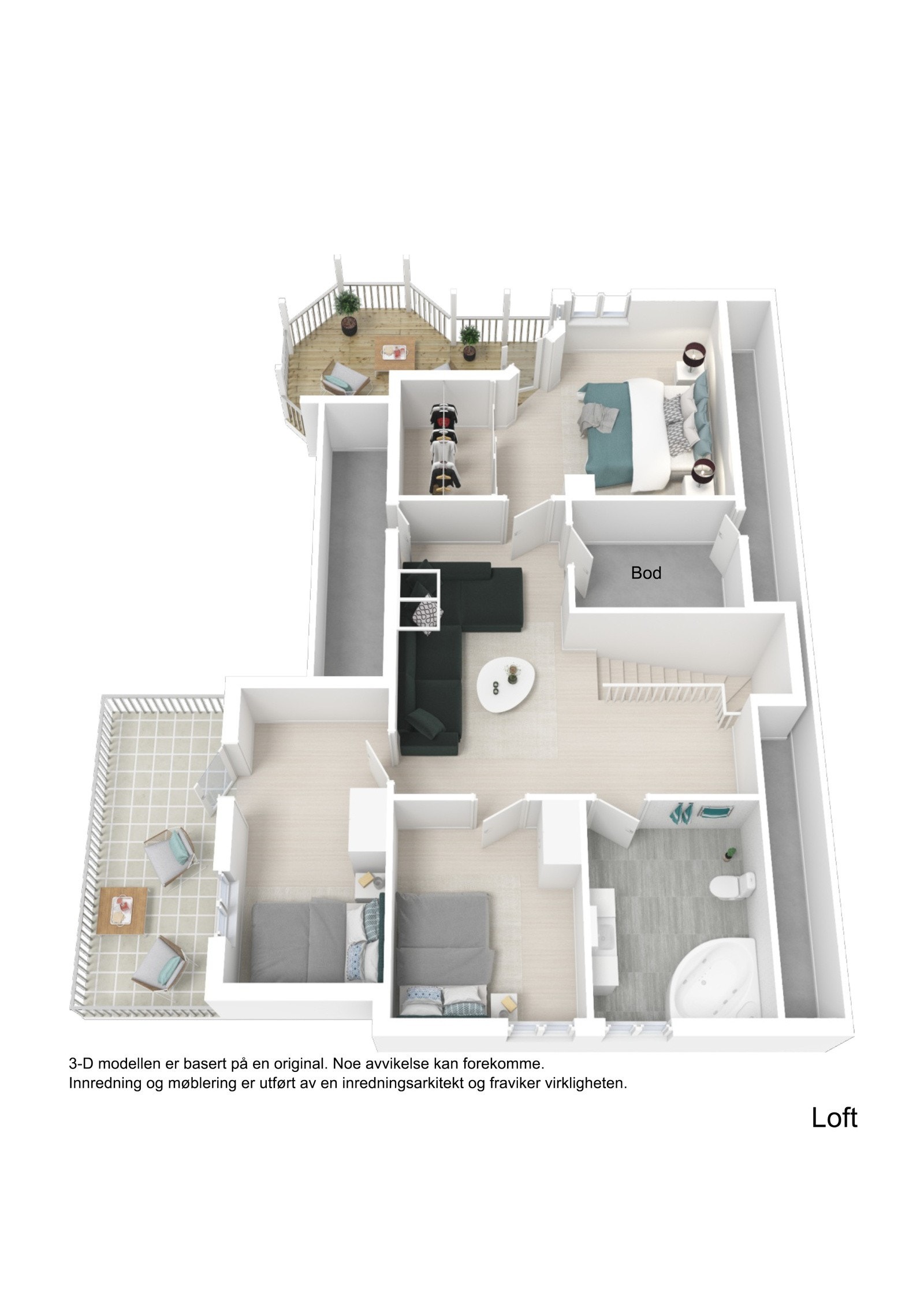 Plantegning Loft 3D Galleribilde