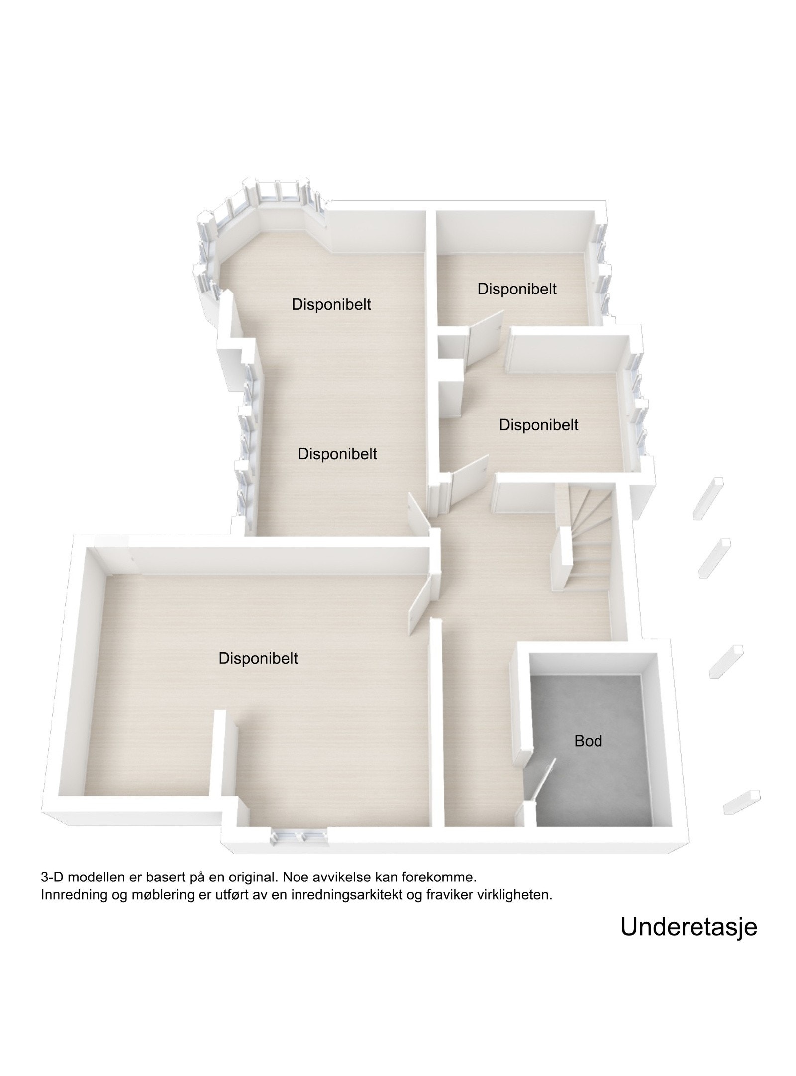 Plantegning Underetasje 3D Galleribilde