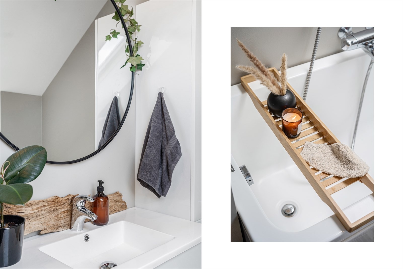 Badet har nytt toalett, ny baderomsinnredning, nytt sideskap, nytt speil og nytt badekar Galleribilde