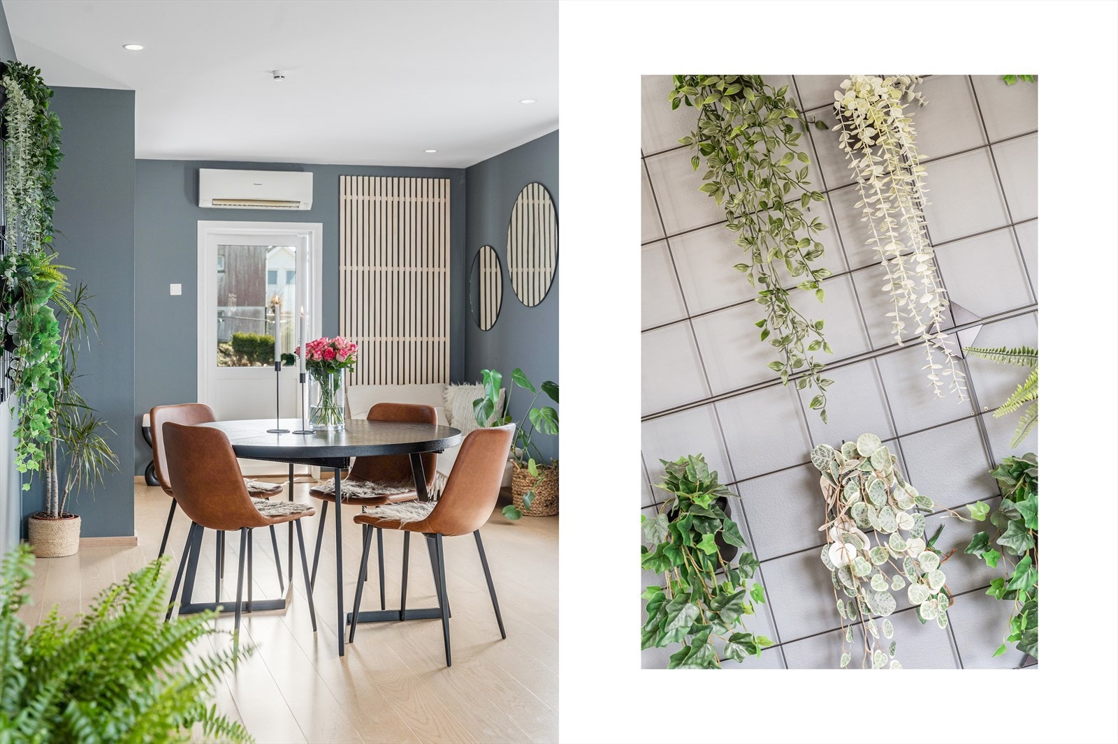 Det er montert varmepumpe i stuen som bidrar til en behagelig romtemperatur Galleribilde