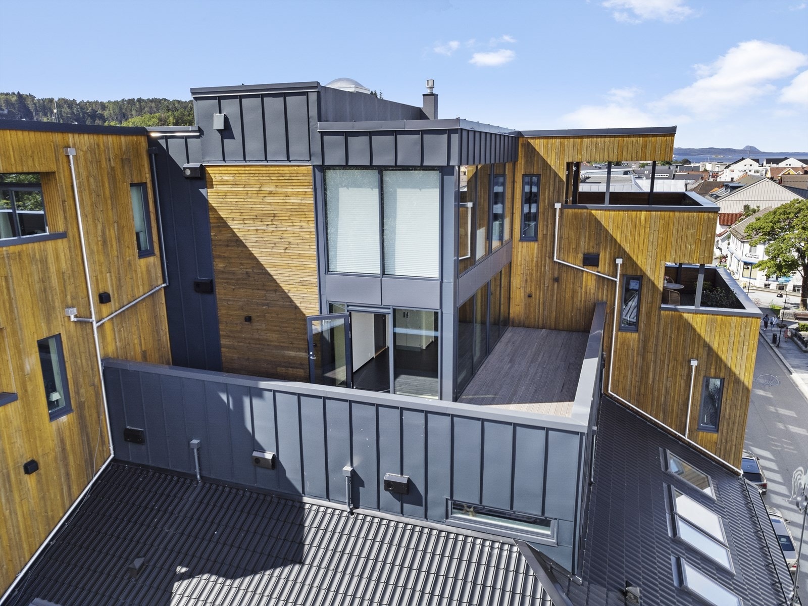 Ein kjekk felles takterrasse Galleribilde