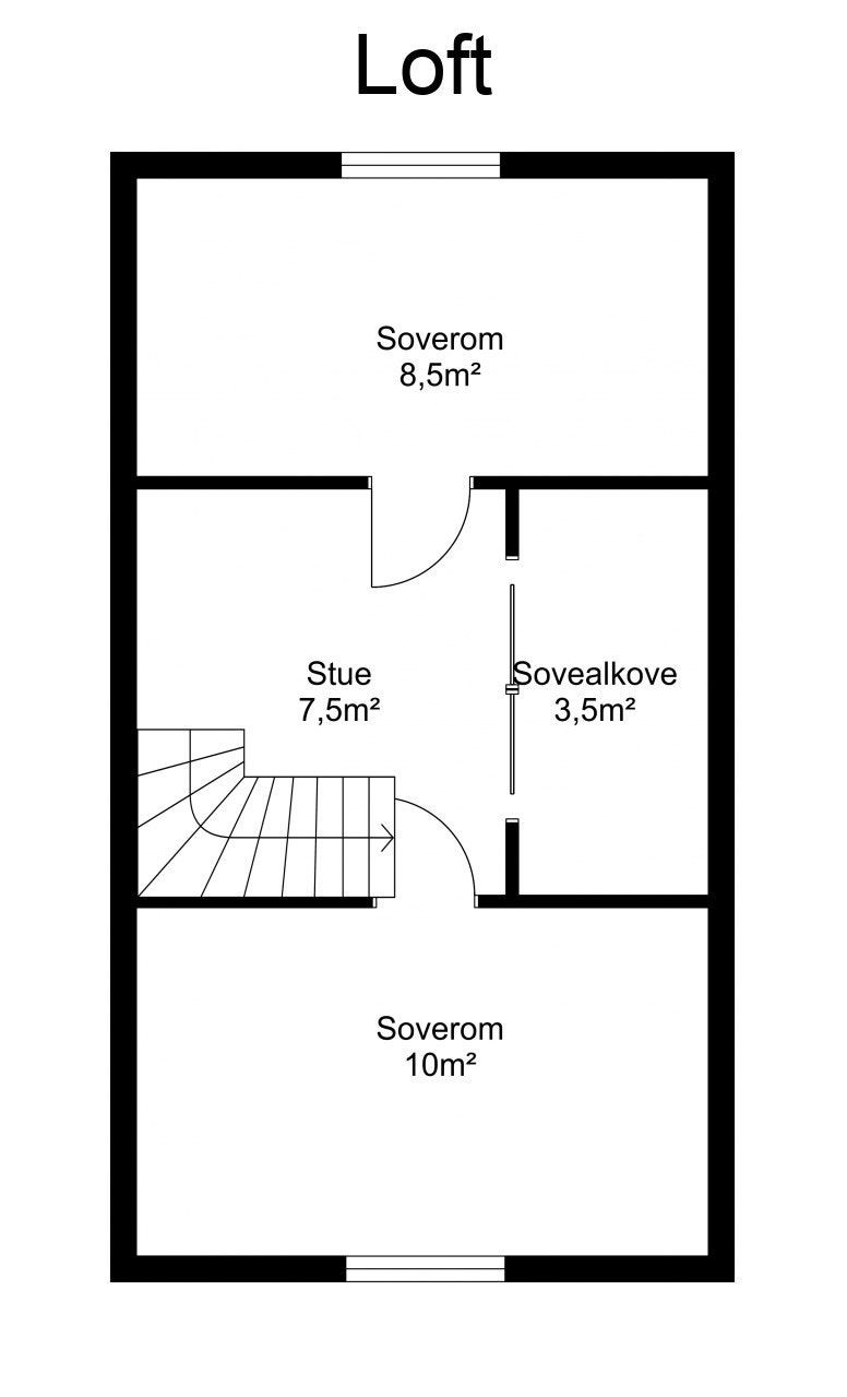 Planskisse, loft Galleribilde