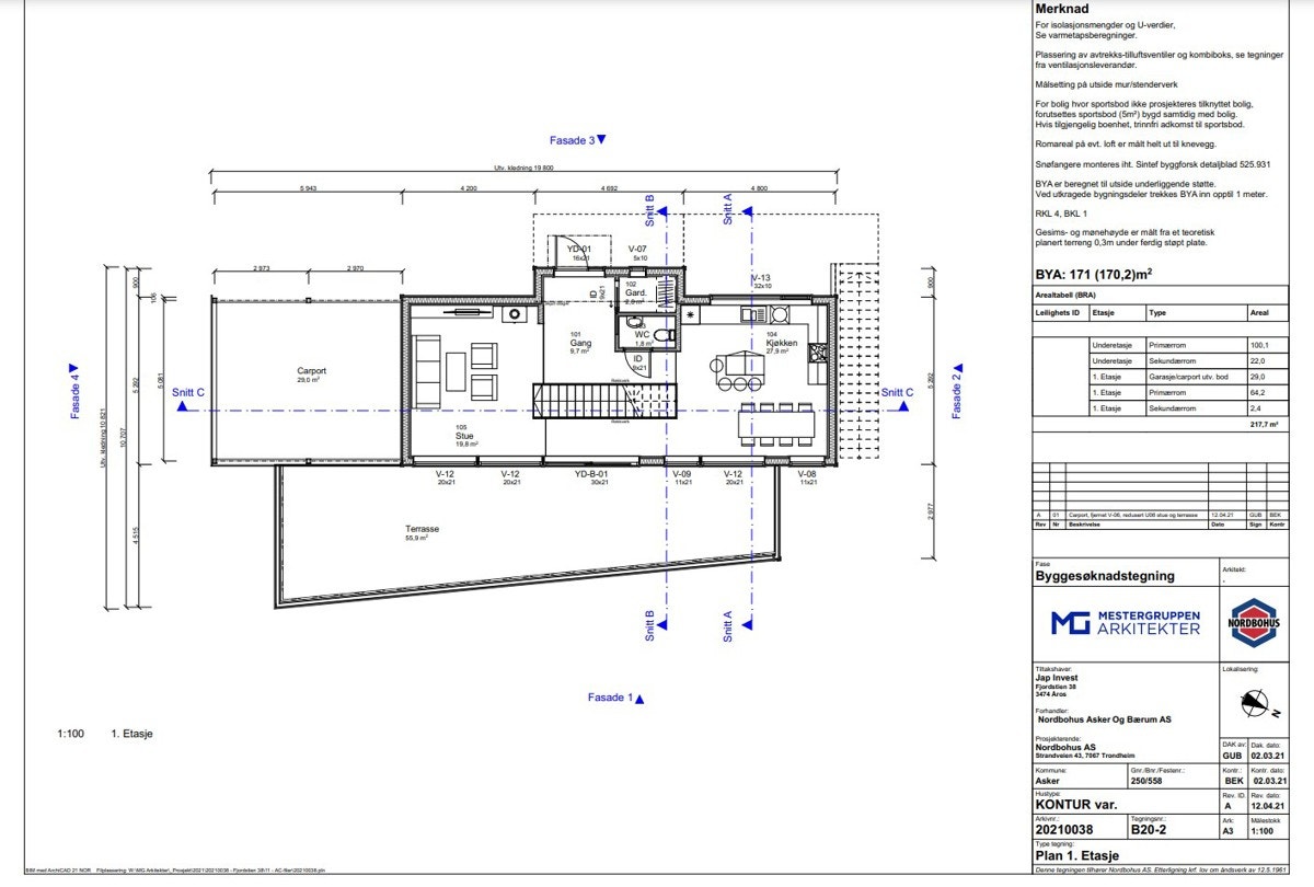Plantegning 1 etg. Galleribilde