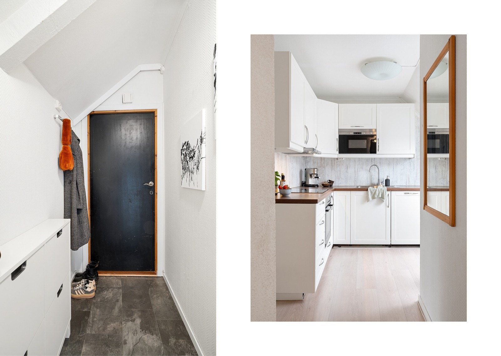 Entréen er på ca. 7,5 kvm. Her er det plass til knaggrekke, skohylle og speil. Galleribilde