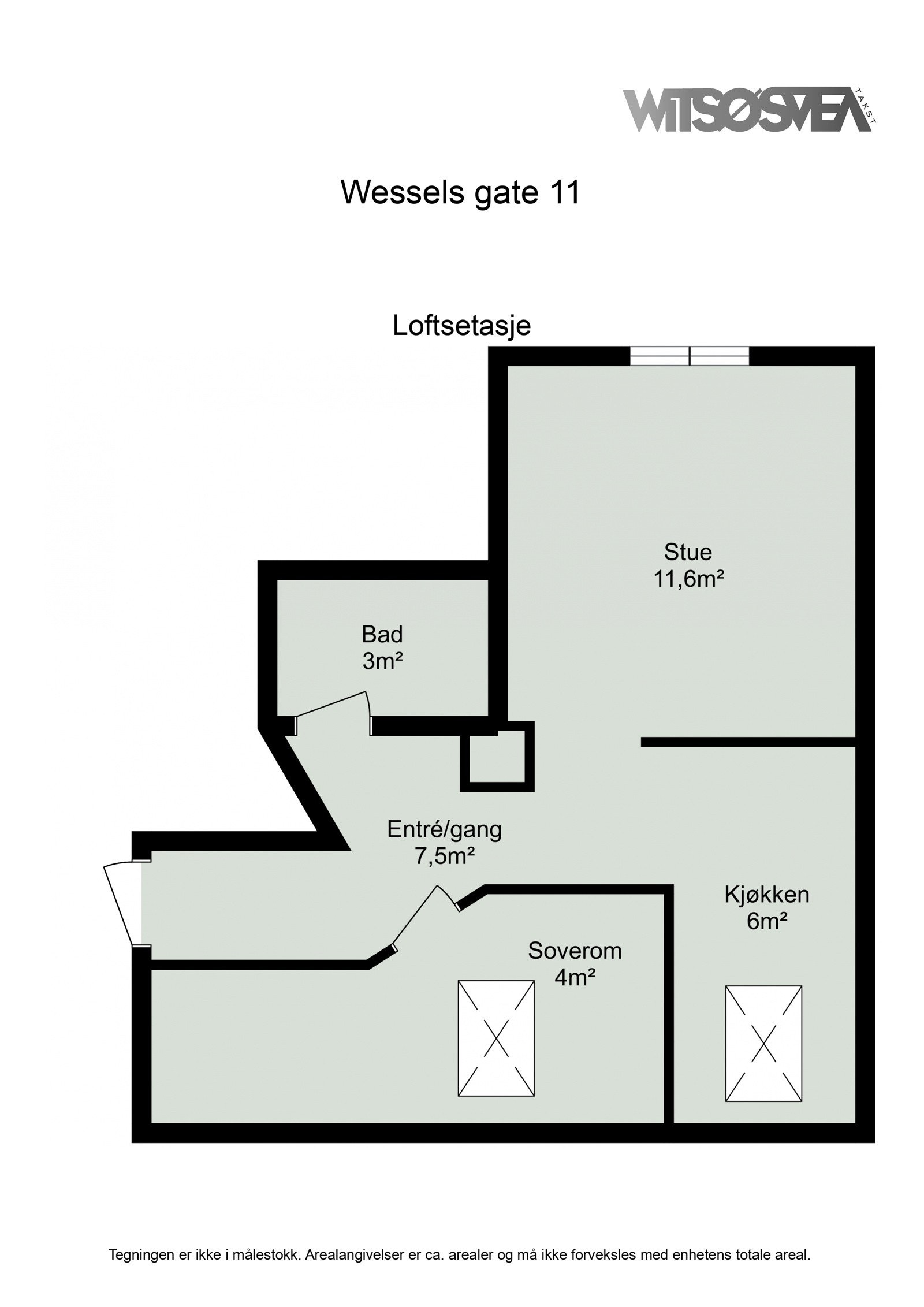 Planskisse loftsetasje Galleribilde