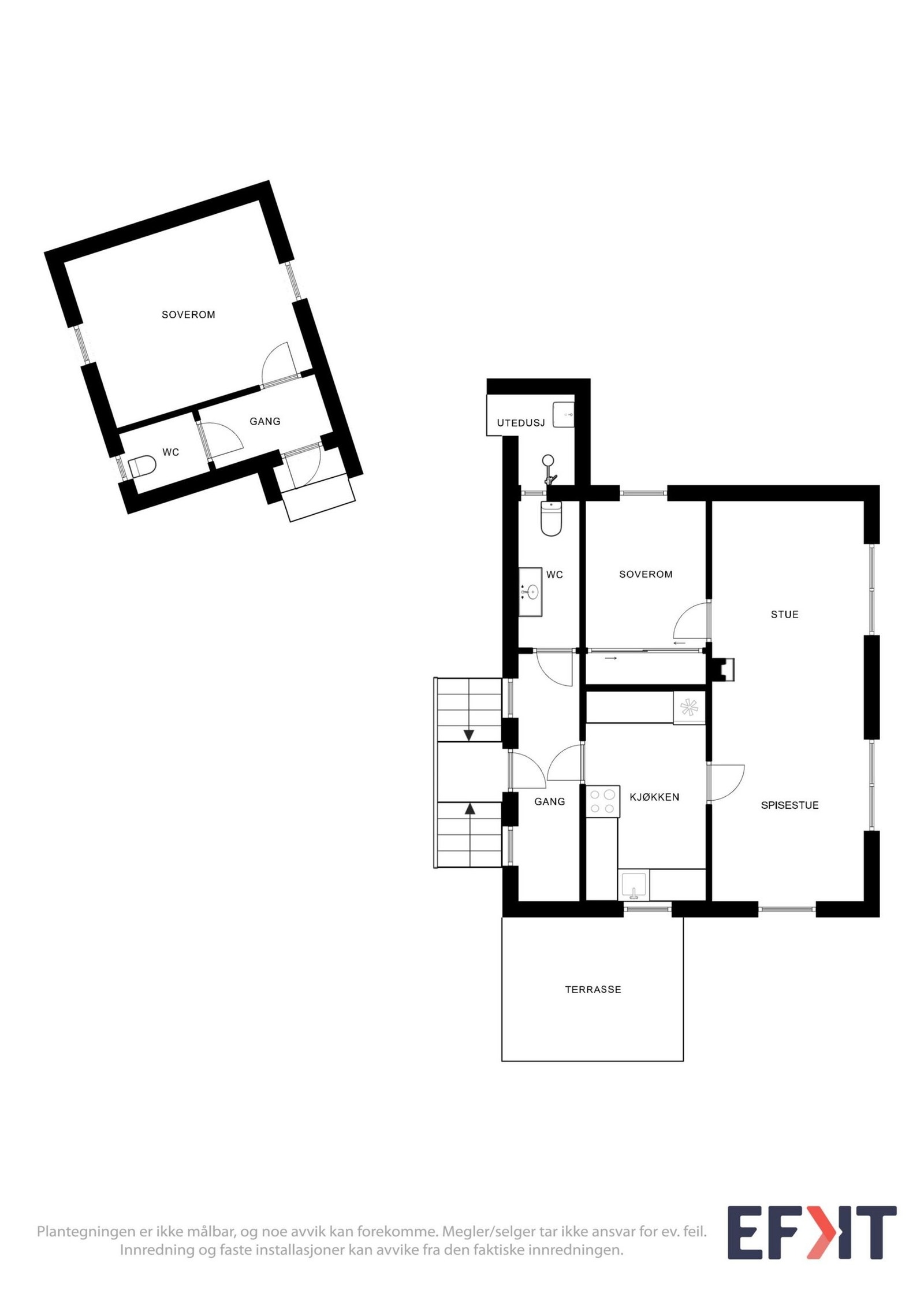 Plantegning hytte Galleribilde