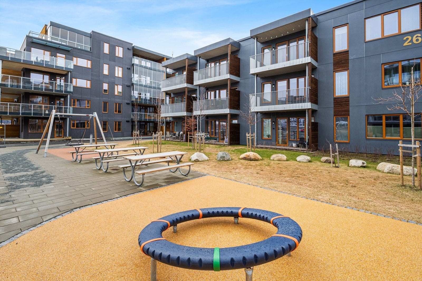 På Melhustunet vil du bo midt i sentrum, men likevel noe tilbaketrukket fra miljøgata Galleribilde