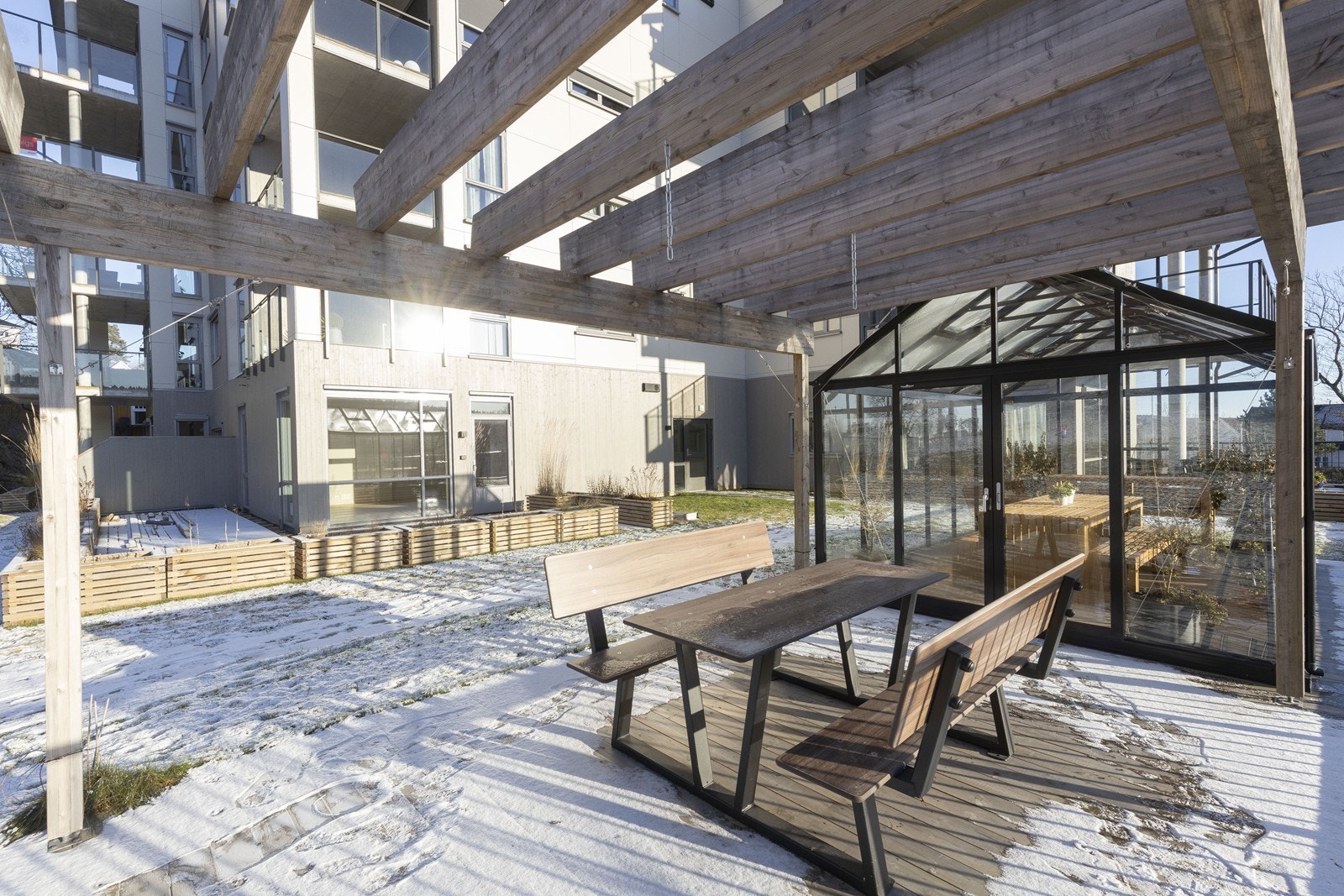 Felles uteområder for borettslaget. Galleribilde