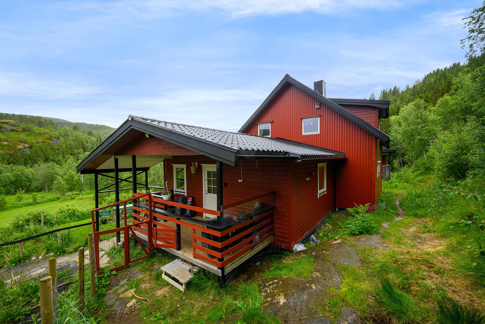 Stor hundegård bak huset Galleribilde