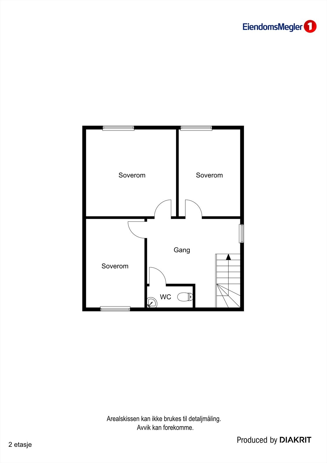 Plantegning 2.etasje. sideleilighet Galleribilde