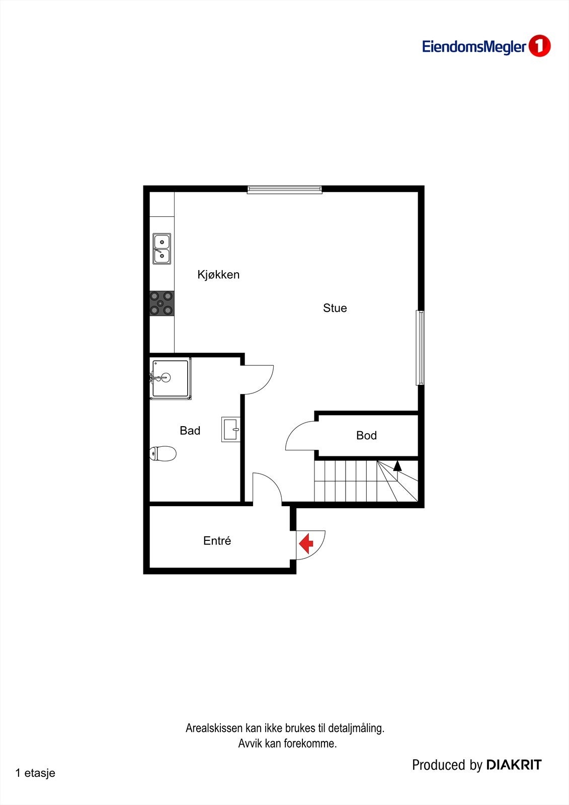 Plantegning 1.etasje. sideleilighet Galleribilde