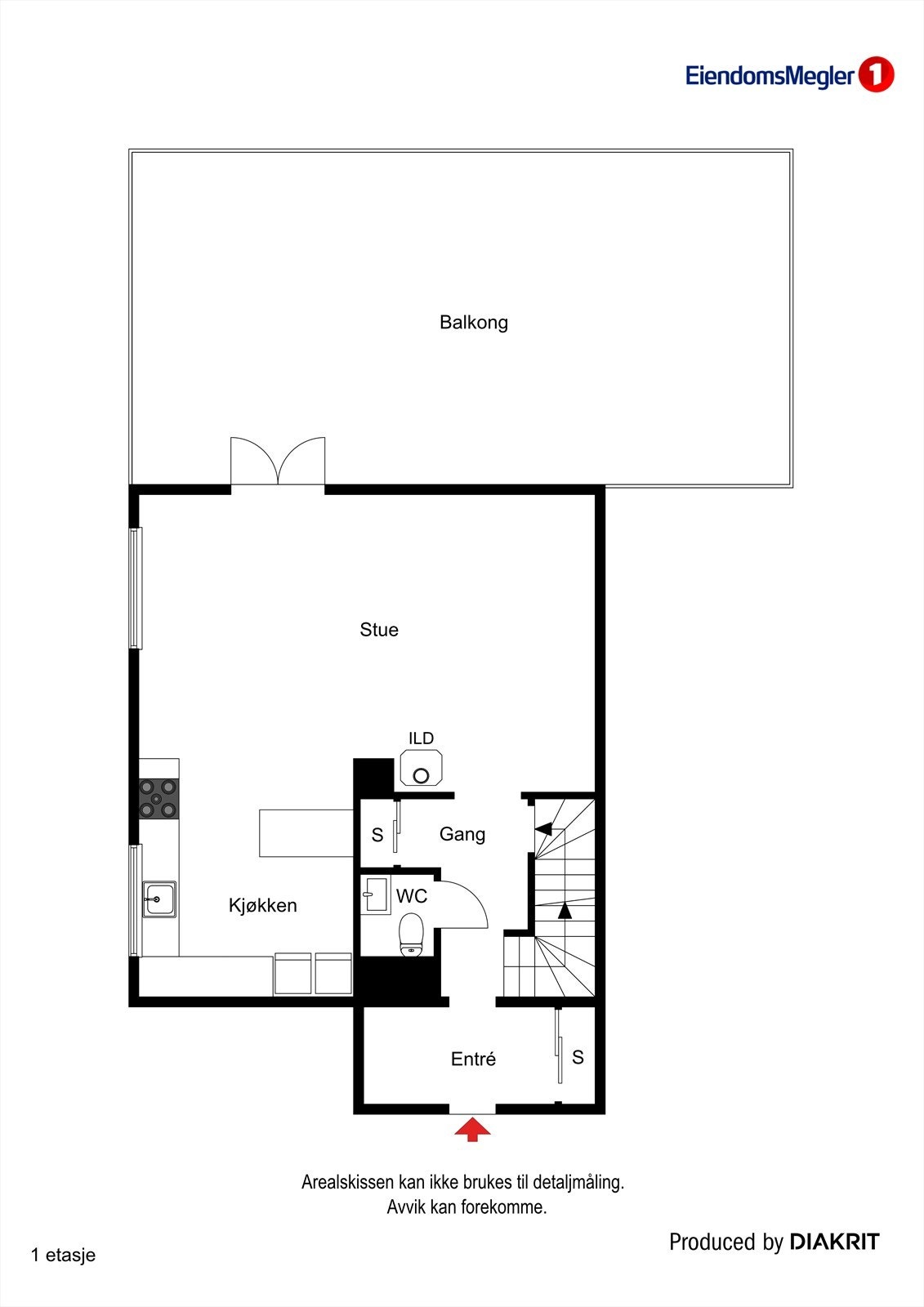 Plantegning1.etasje hoveddel. Galleribilde