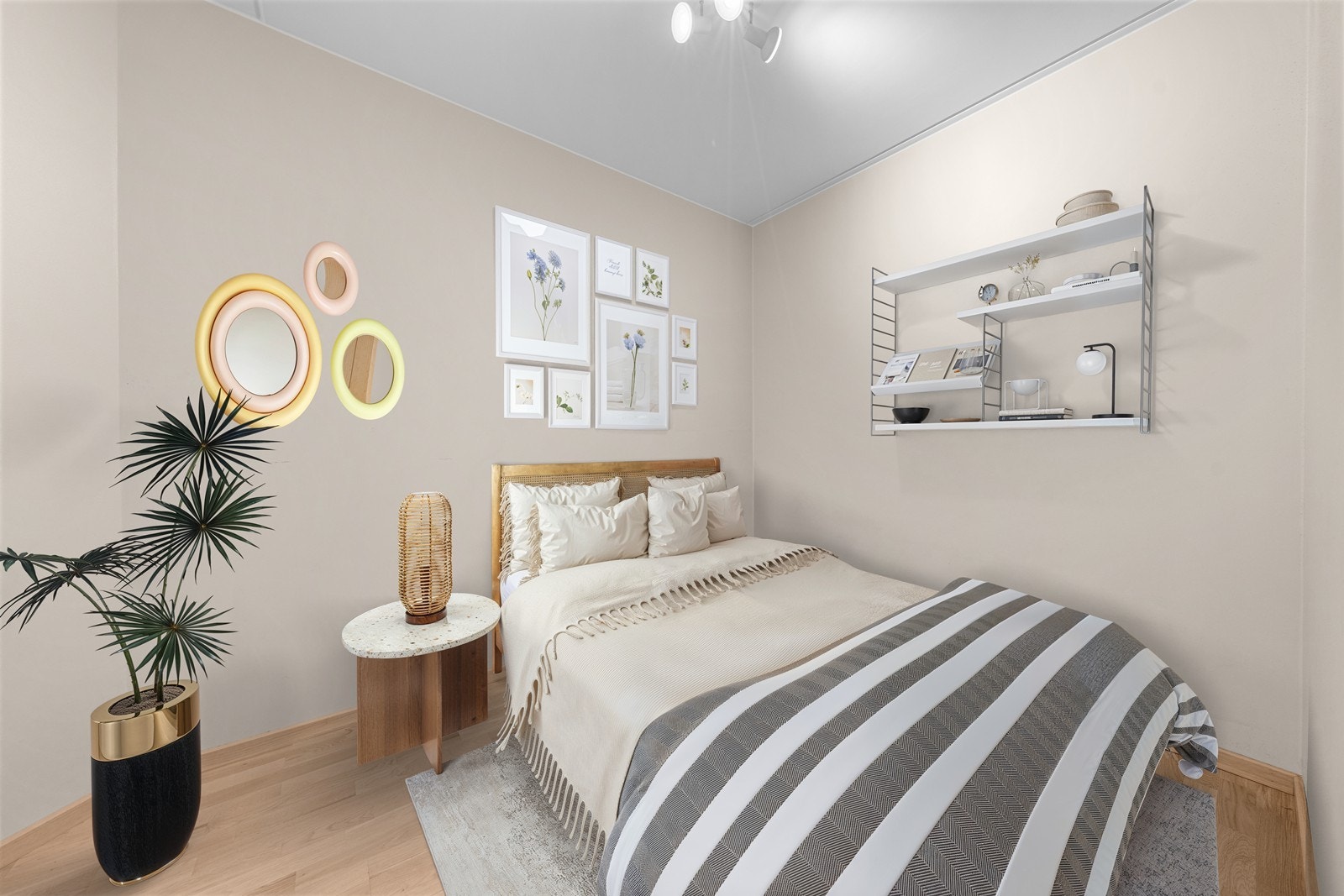 Soverom med digitalmøblering Galleribilde