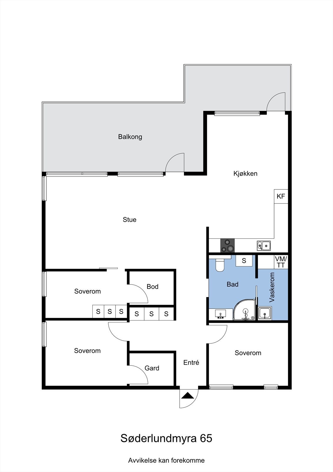 Her får du god oversikt over planløsningen i boligen. Galleribilde