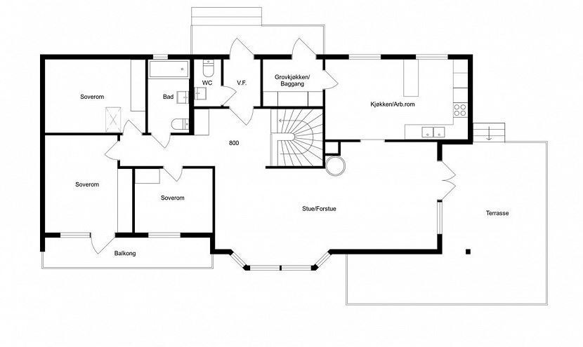 Plantegning 1.etg Galleribilde