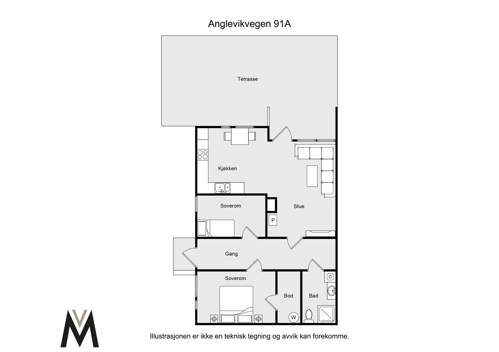 - Leiligheten har gode rom og en effektiv utnyttelse av areal - Galleribilde
