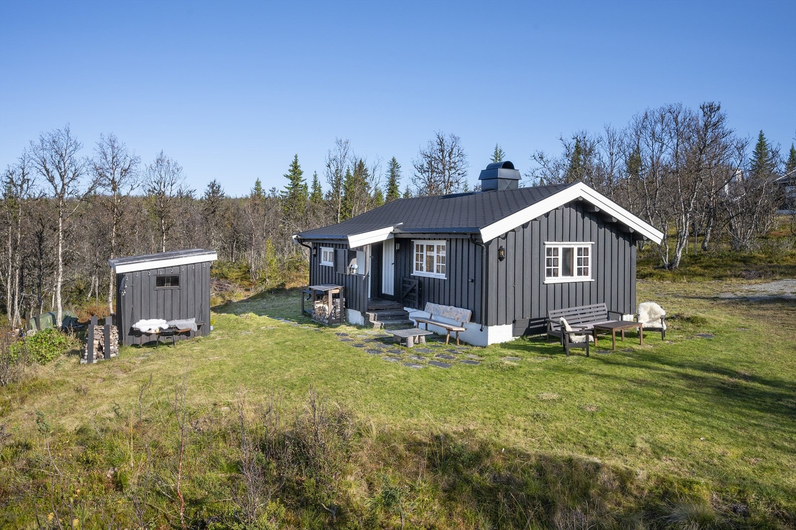 Fra hytta er det lett tilgang til de fantastiske langrennsløypene på Gålå. Galleribilde