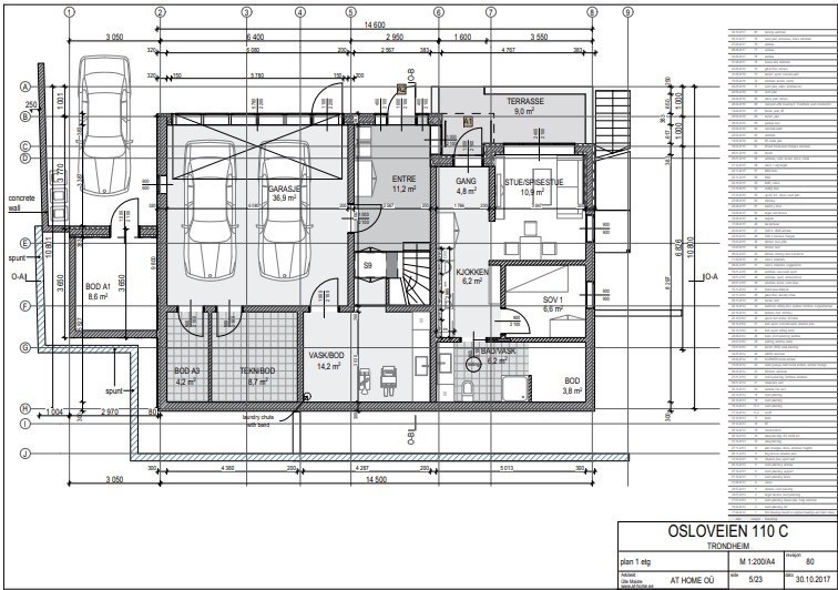 Sokkeletasje - bildet er fra tidligere godkjent søknad, og er kun ment som illustrasjon på mulighetene på tomten. Galleribilde