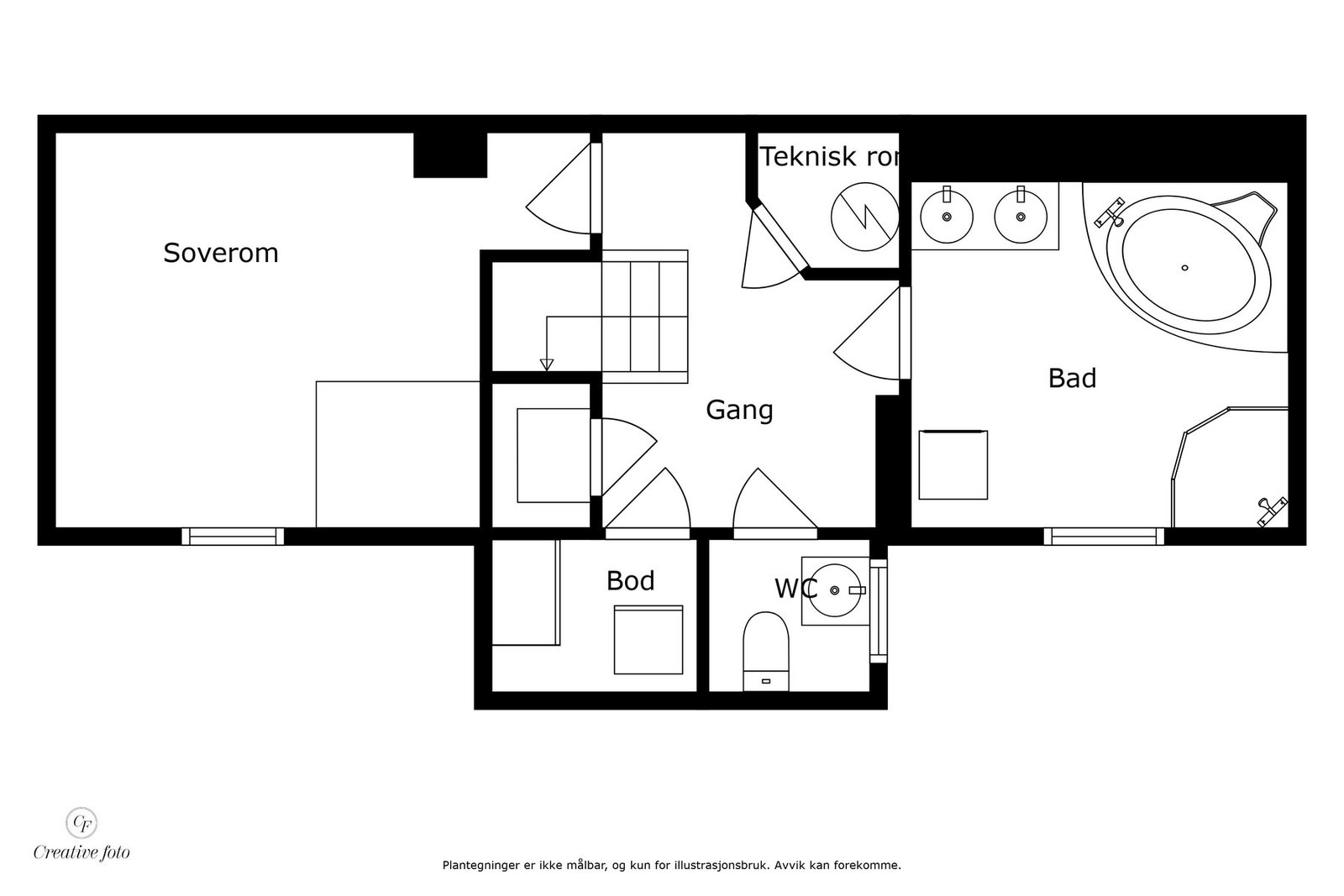 Plantegning kjelleretasje. Galleribilde