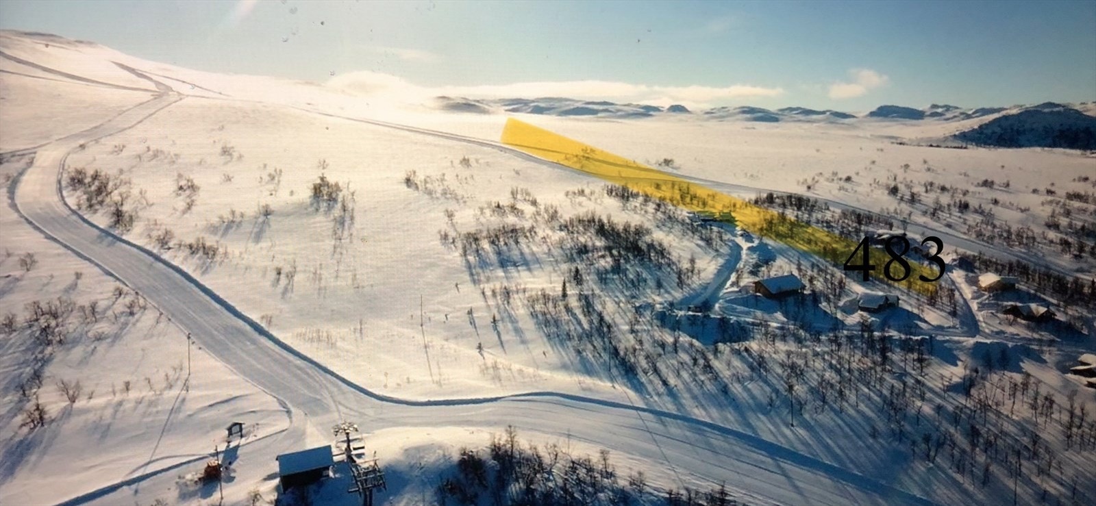 Tomten ligger flott til i forhold til løyper, både alpint og langrenn. Privat bilde. Galleribilde