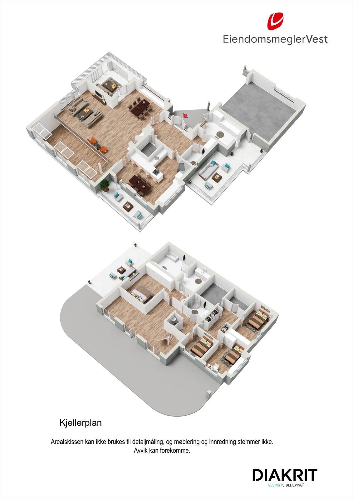 3D planskisse av huset. Galleribilde