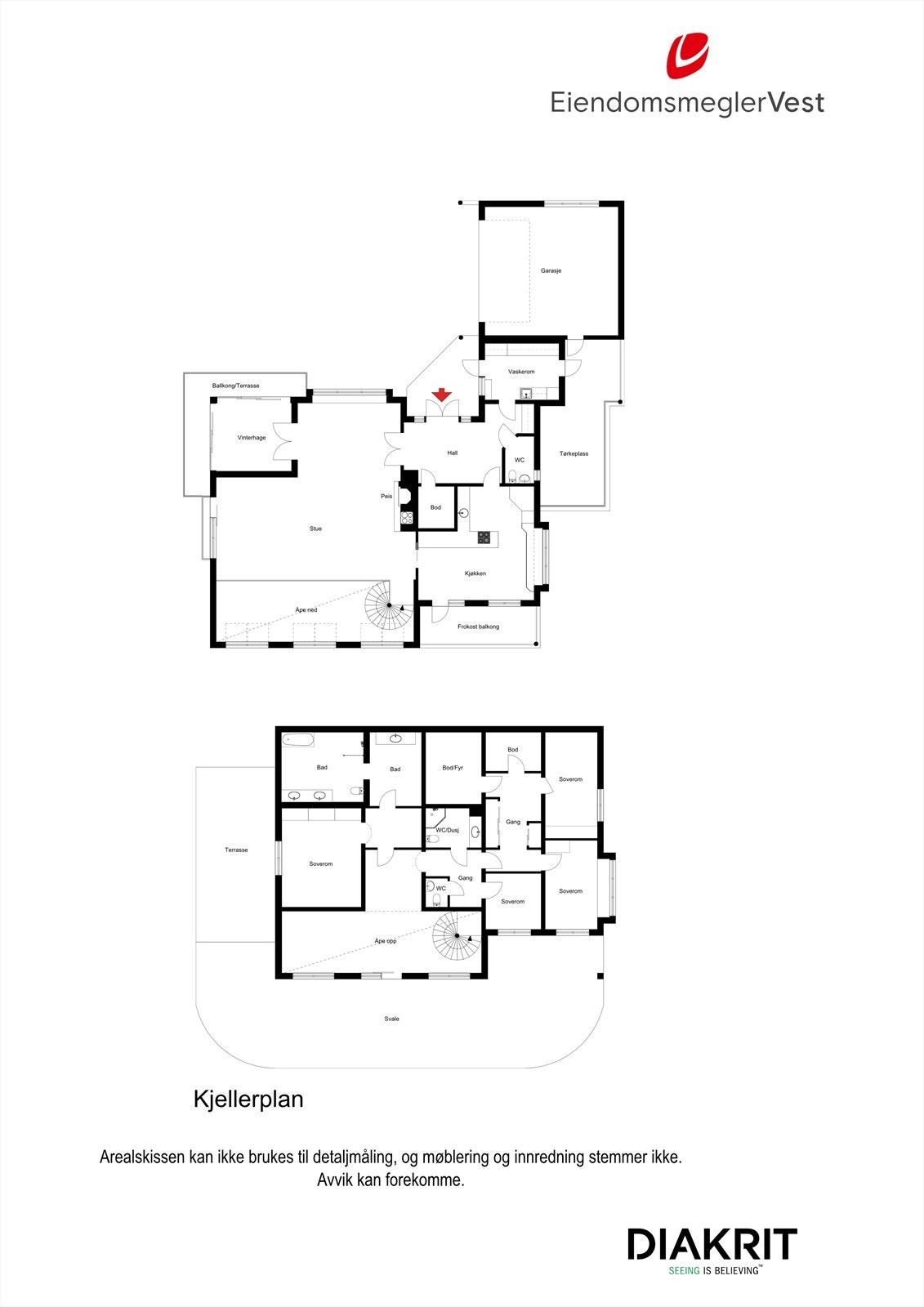 2D planskisse av huset. Galleribilde