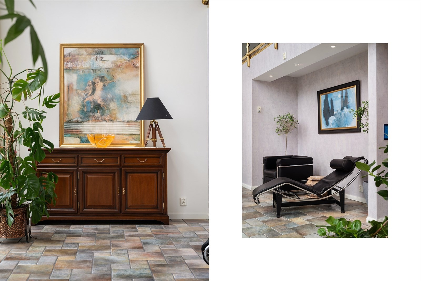 Huset er utstyrt med vannbåren gulvvarme som henter bergvarme fra energibrønn med varmepumpesystem. Galleribilde