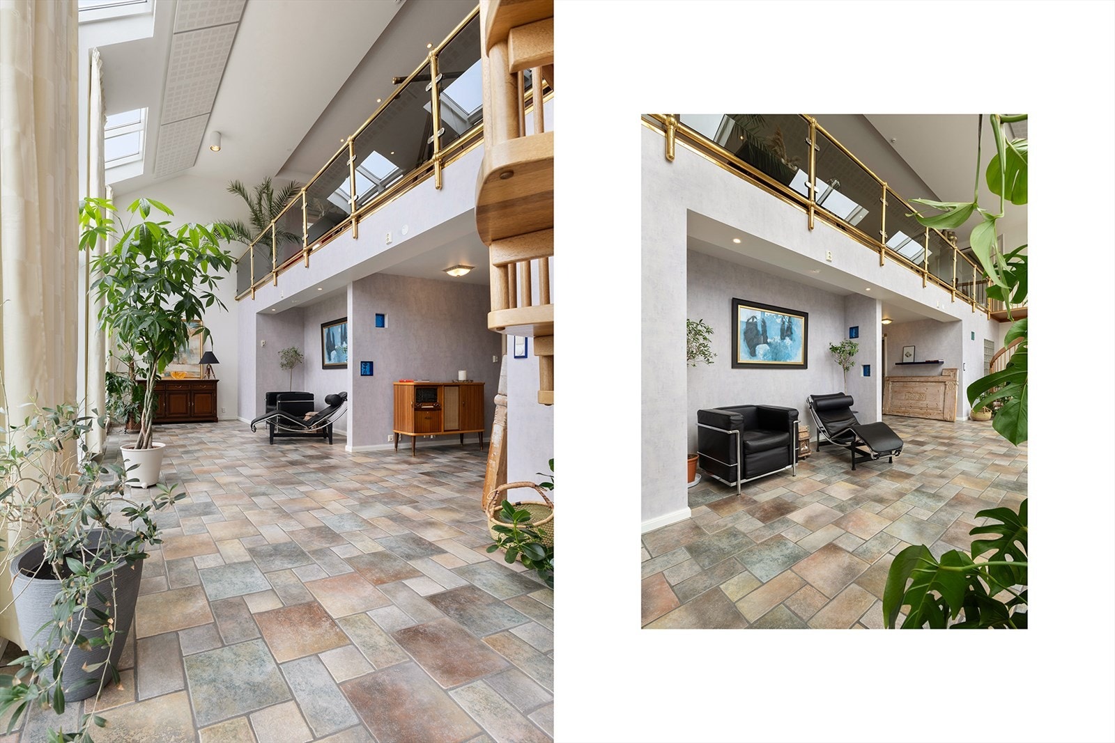 Galleriet fører ned til hagestuen har mange bruksmuligheter. Galleribilde