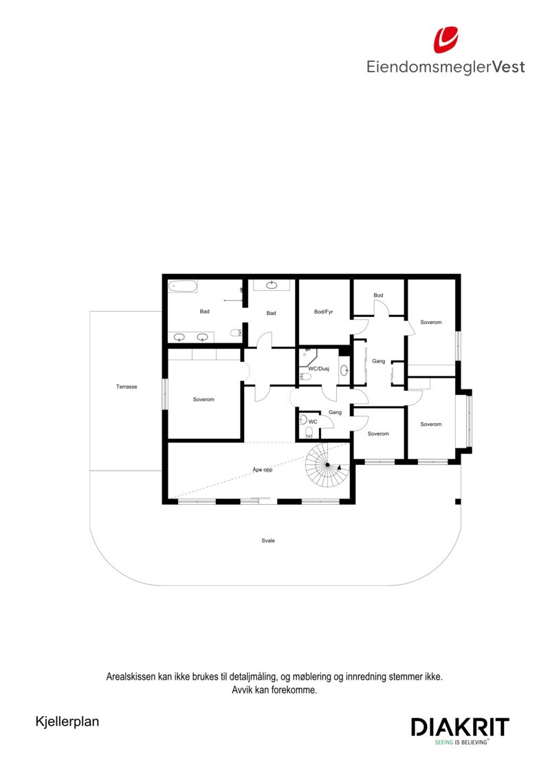 2D planskisse av underetasjen. Galleribilde