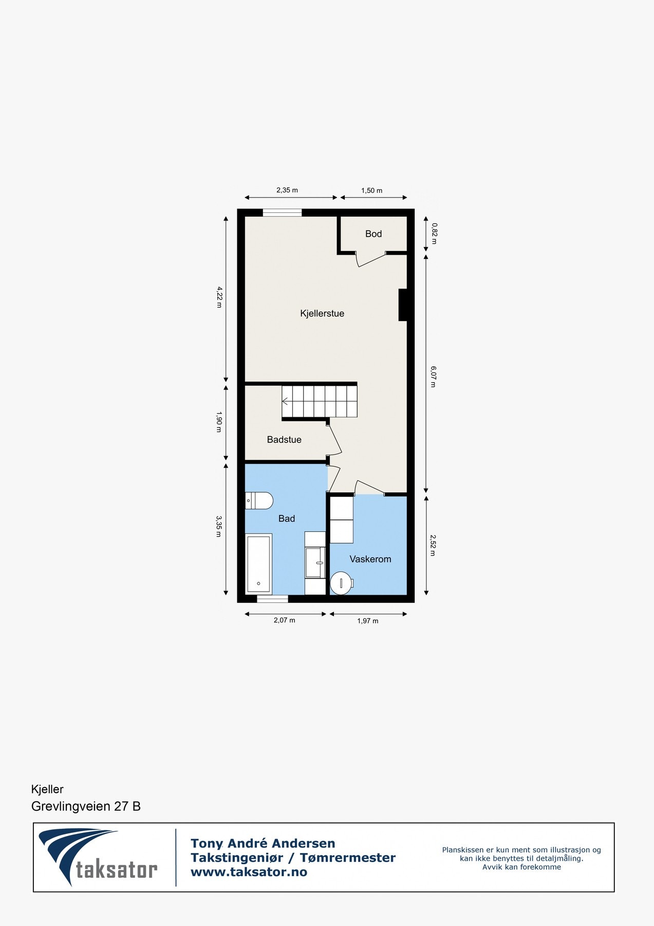 Planløsning kjelleretasje. Galleribilde